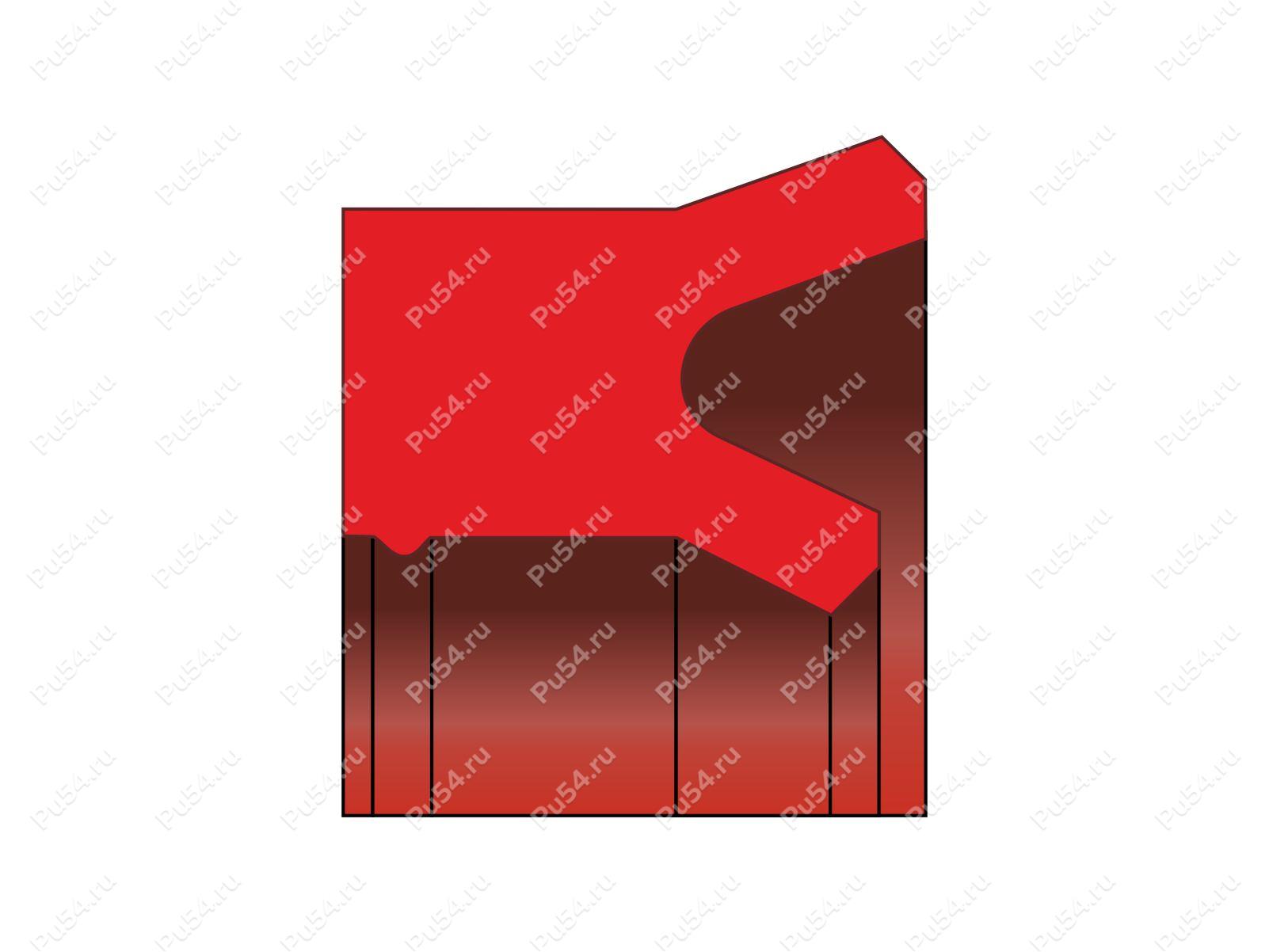 Манжета 40x55x10/ L=11, аналог NI300 SIMRIT MERKEL  21326, Product Code 70-08-340004, Polyurethane, PU54/M92/красный, Image №1